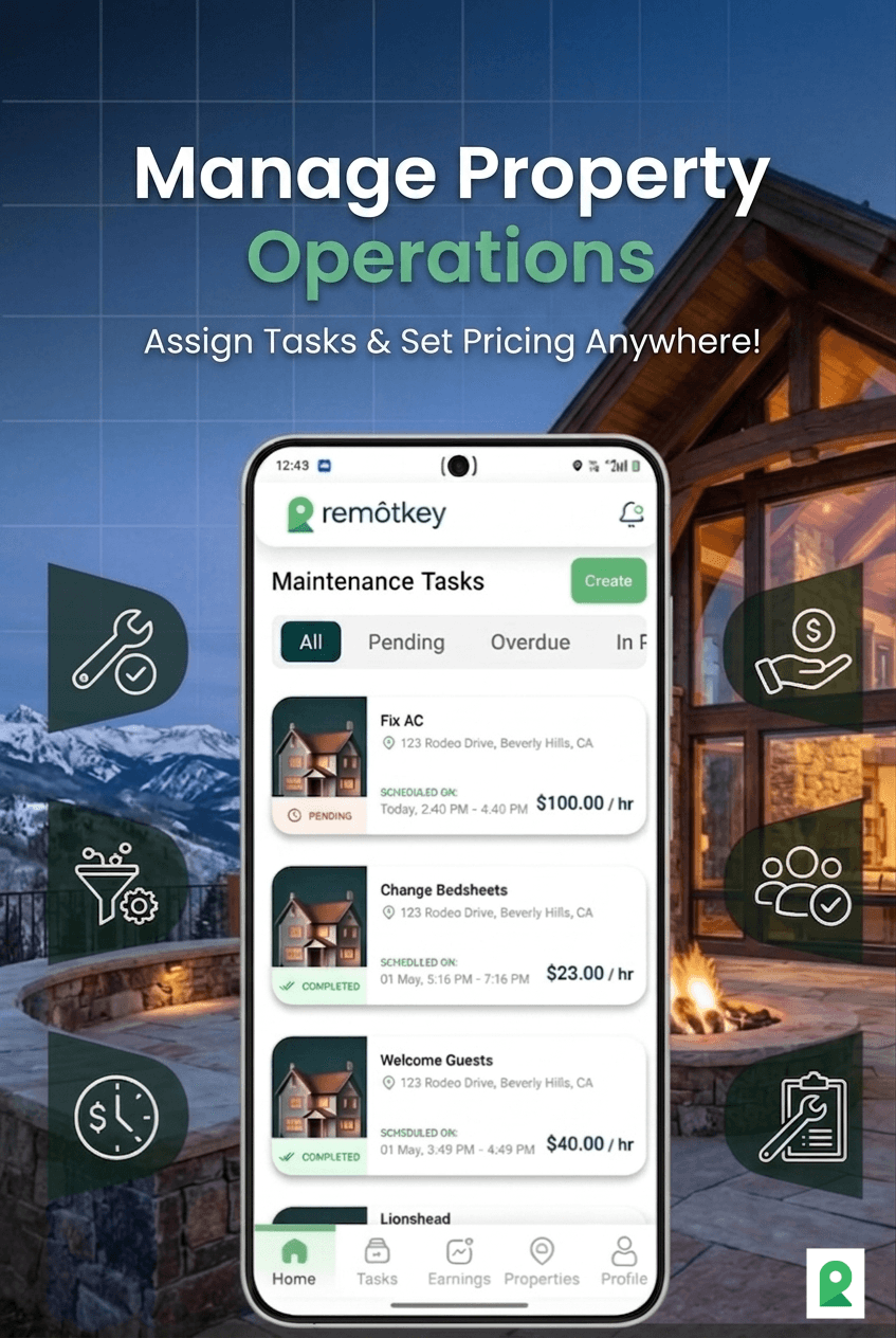 Remotkey maintenance task list preview